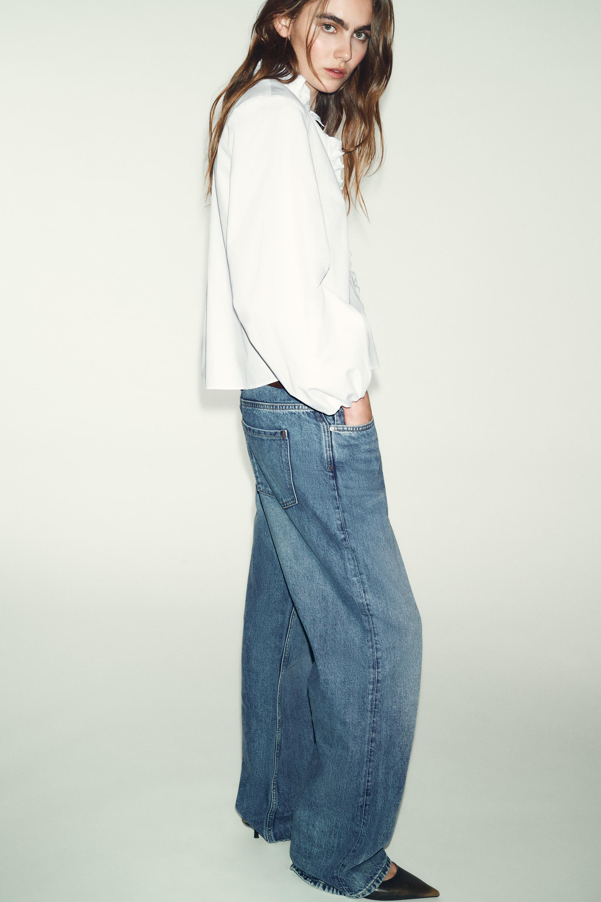 BLOUSE EN POPELINE À VOLANTS